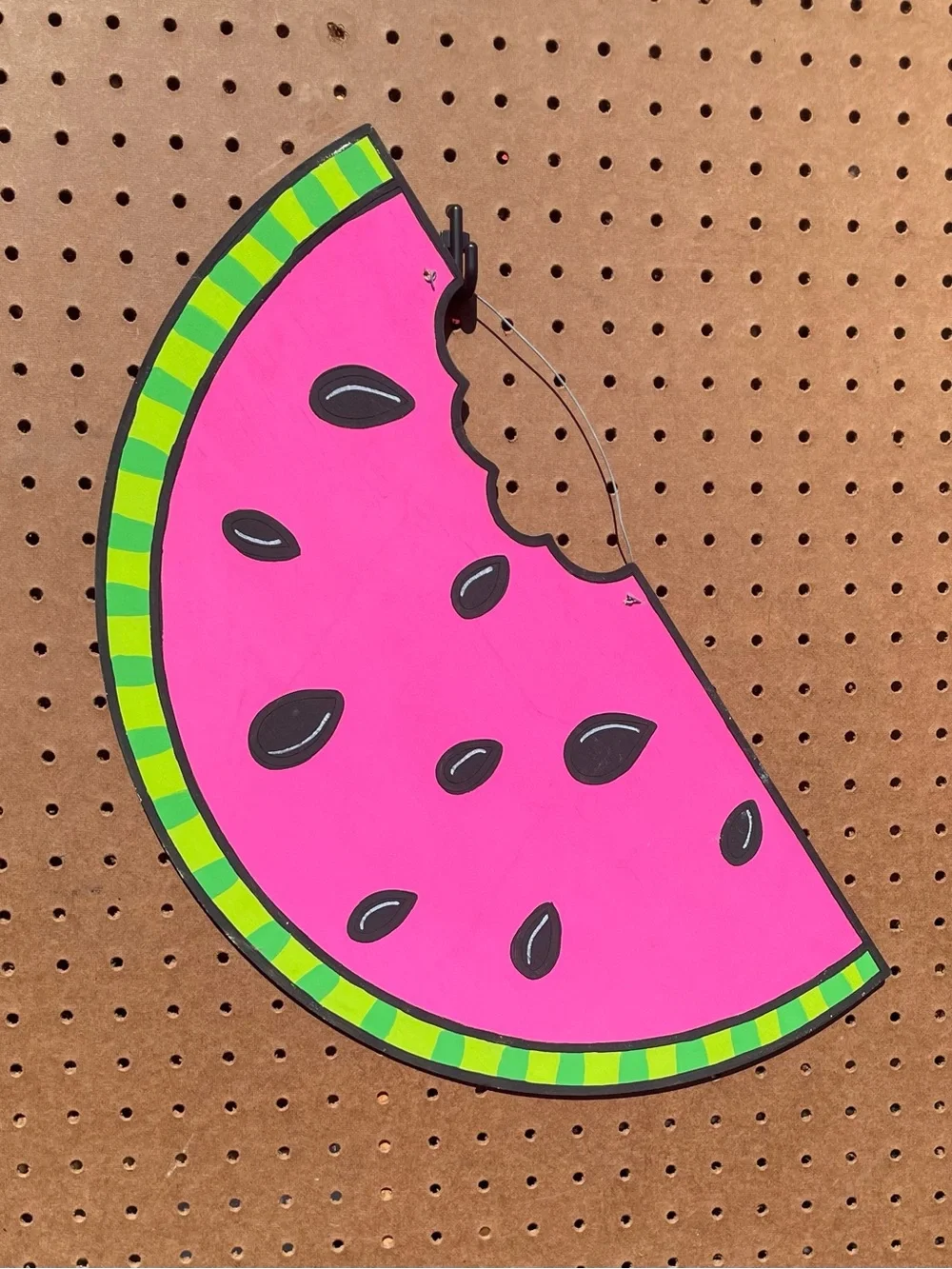 Bright Pink Watermelon Slice Wall Decor by